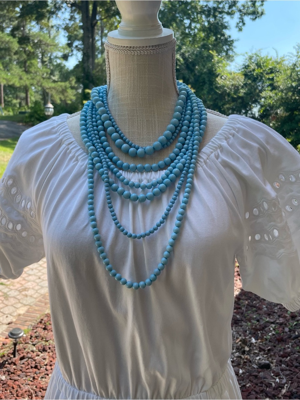 NWOT Sky Blue Multi-strand Necklace. 🦋